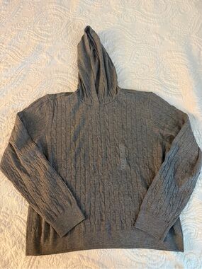 Uniqlo Gray Cable-Knit Hooded Women's Sweater